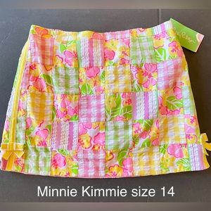 NET Lilly Pulitzer girls Minnie Kimmie size 14 patchwork skort shorts